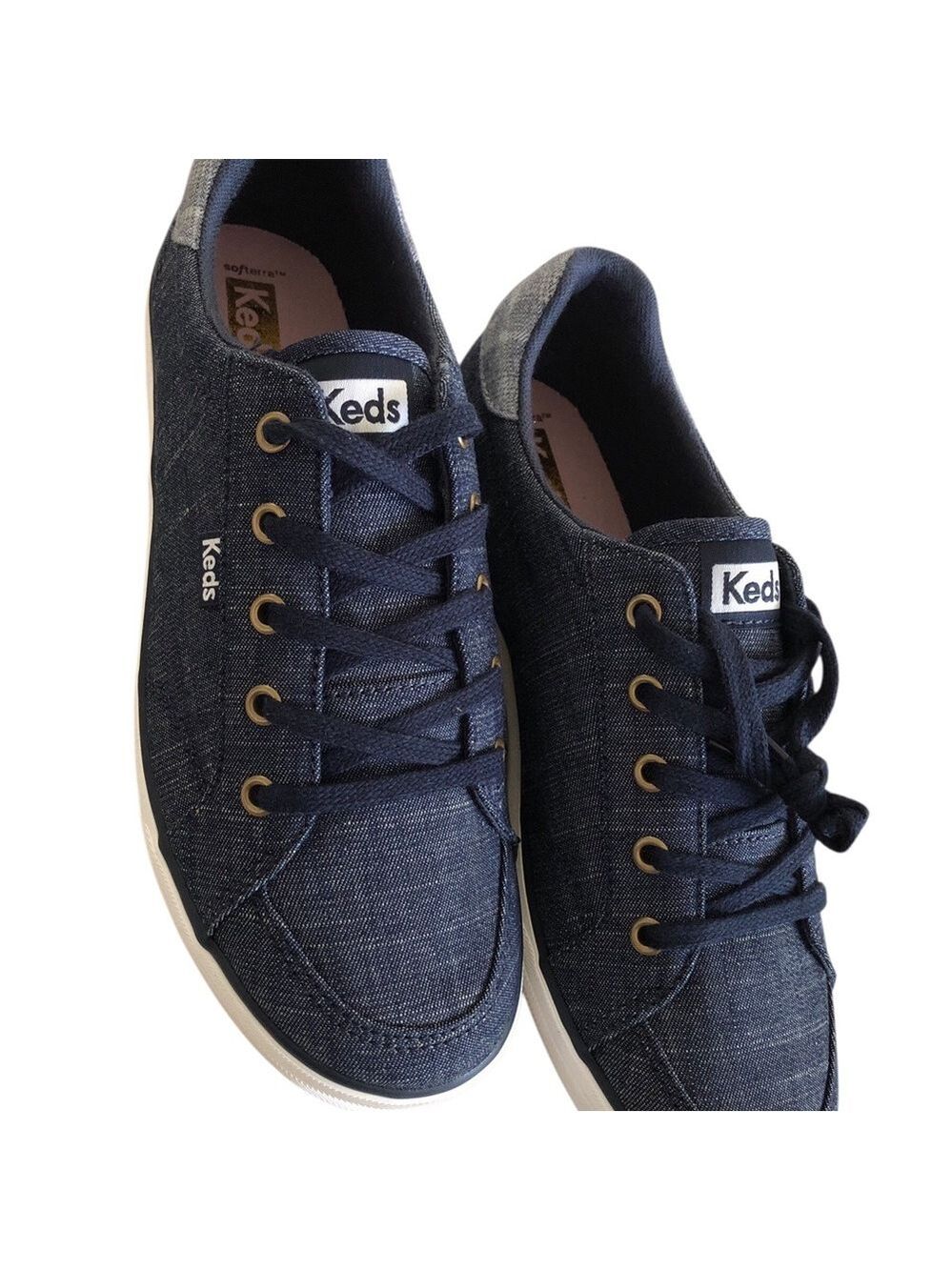 Keds WOMENS Center III Navy Denim Low-Top Lace Up Sneakers Size 7.5 New - Picture 2 of 10